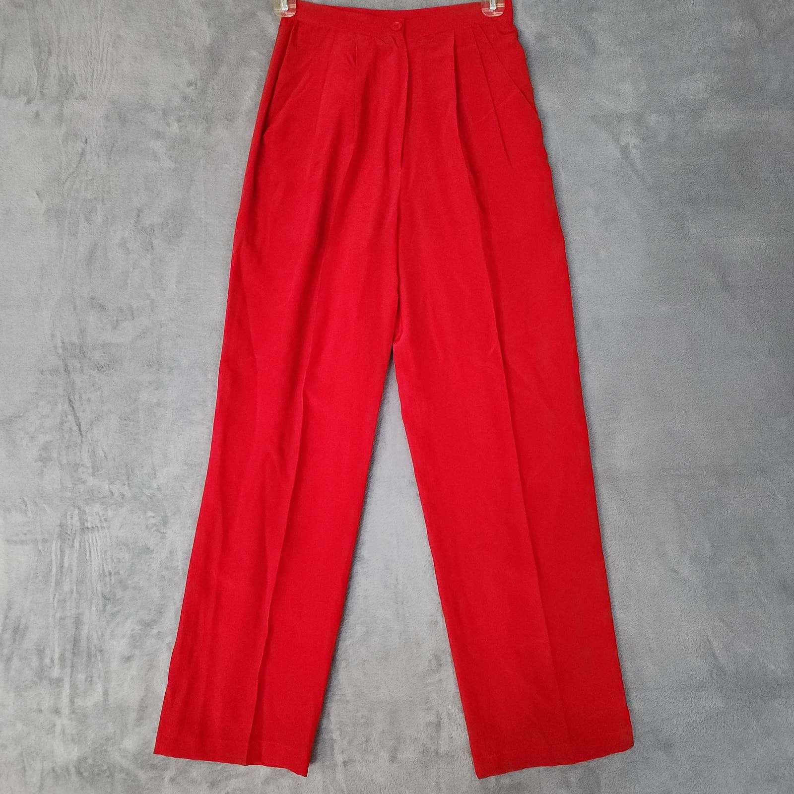 Vintage David Harkham 100% Silk Pants Red Quiet Luxury Old Money Minimalist